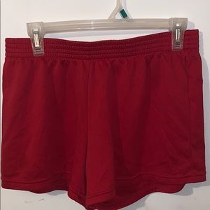 Red activewear shorts